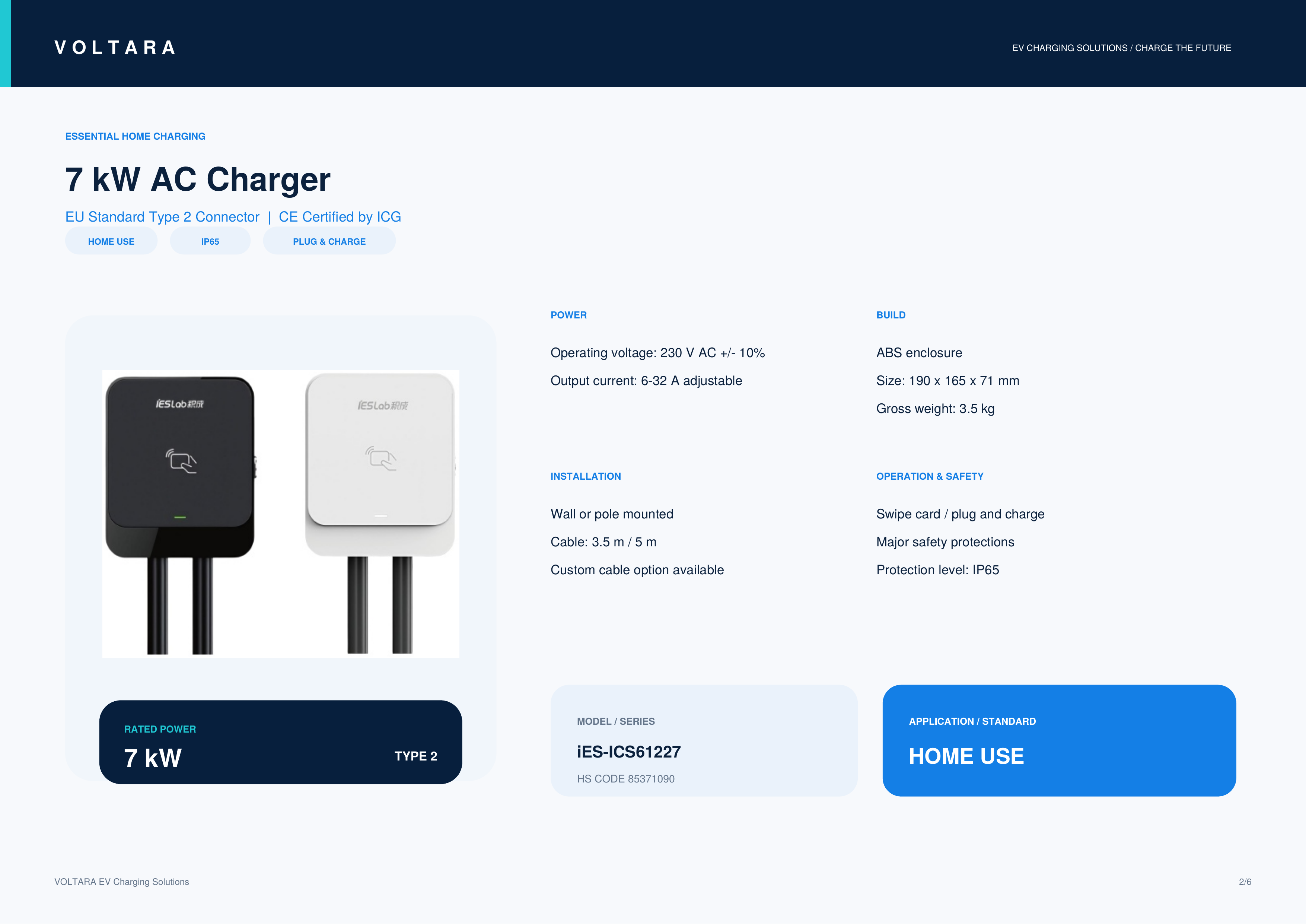 7 kW AC Charger Voltara